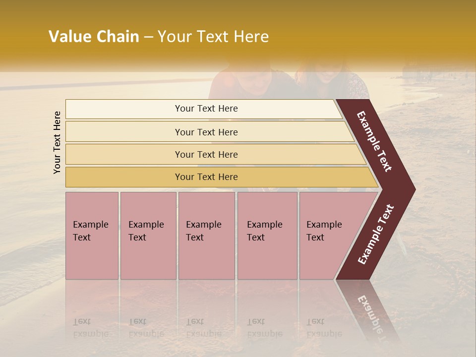 A Man And Woman Kneeling Down On The Beach PowerPoint Template