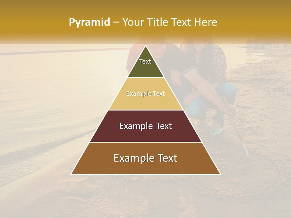 A Man And Woman Kneeling Down On The Beach PowerPoint Template