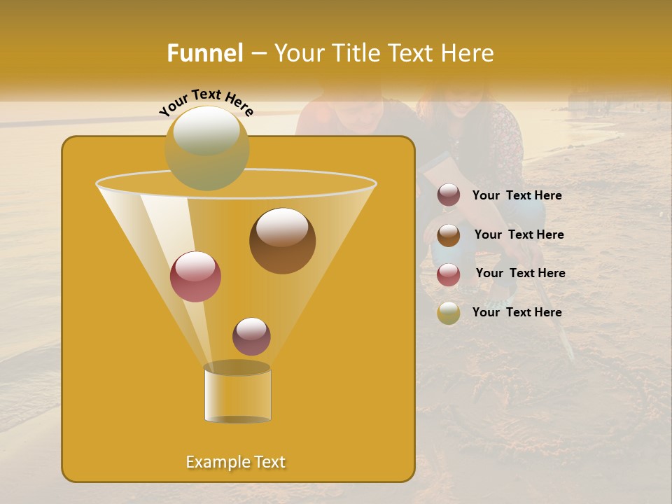 A Man And Woman Kneeling Down On The Beach PowerPoint Template