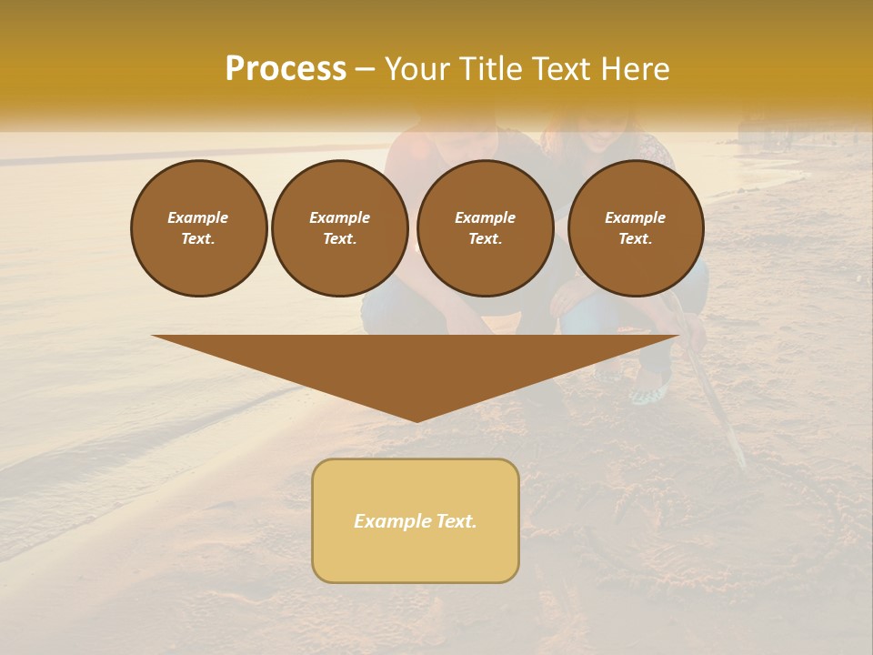 A Man And Woman Kneeling Down On The Beach PowerPoint Template