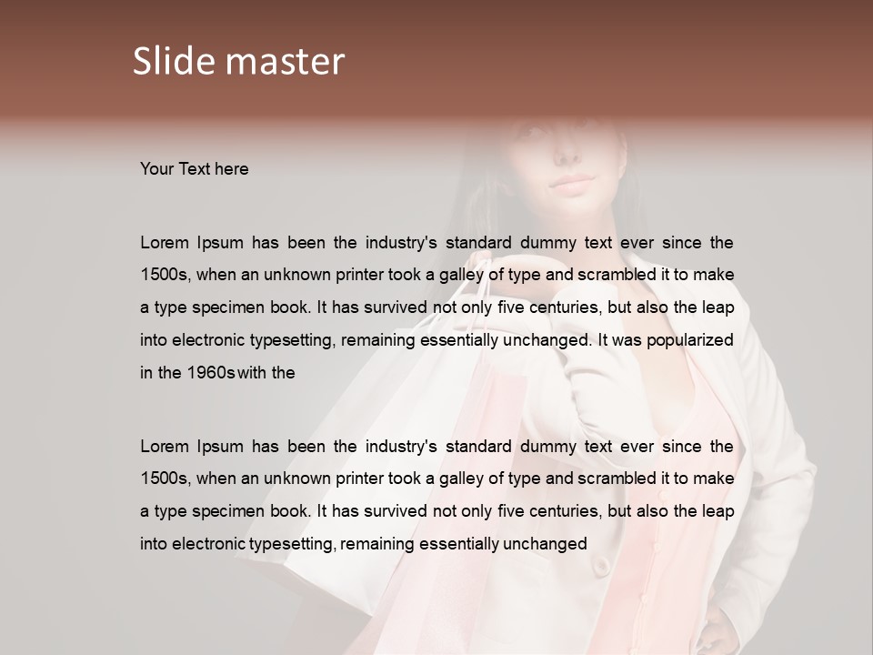 A Woman Holding A Shopping Bag Powerpoint Template PowerPoint Template