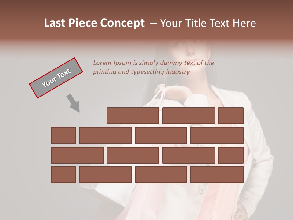 A Woman Holding A Shopping Bag Powerpoint Template PowerPoint Template