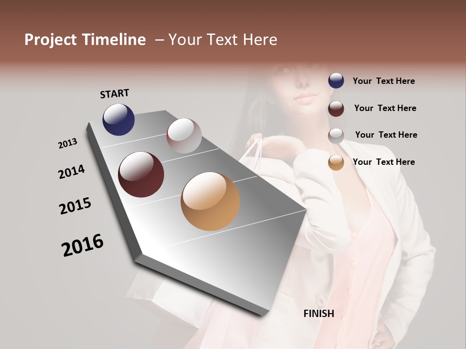 A Woman Holding A Shopping Bag Powerpoint Template PowerPoint Template