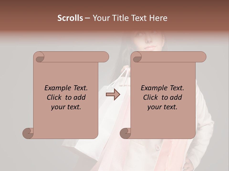 A Woman Holding A Shopping Bag Powerpoint Template PowerPoint Template