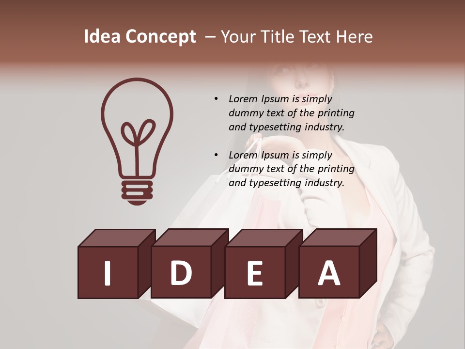 A Woman Holding A Shopping Bag Powerpoint Template PowerPoint Template