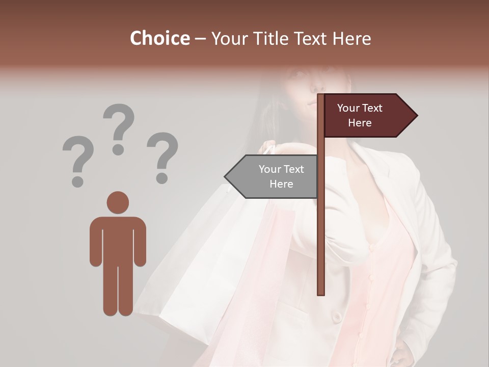 A Woman Holding A Shopping Bag Powerpoint Template PowerPoint Template