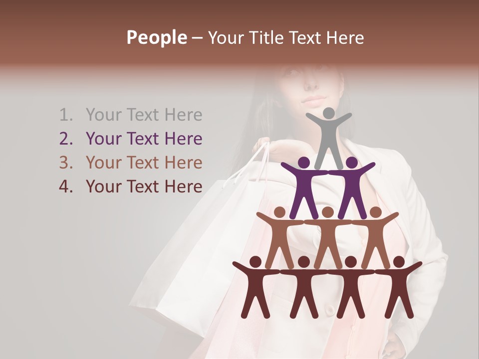 A Woman Holding A Shopping Bag Powerpoint Template PowerPoint Template