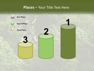 A Man Is Zipping Through The Air On A Rope PowerPoint Template