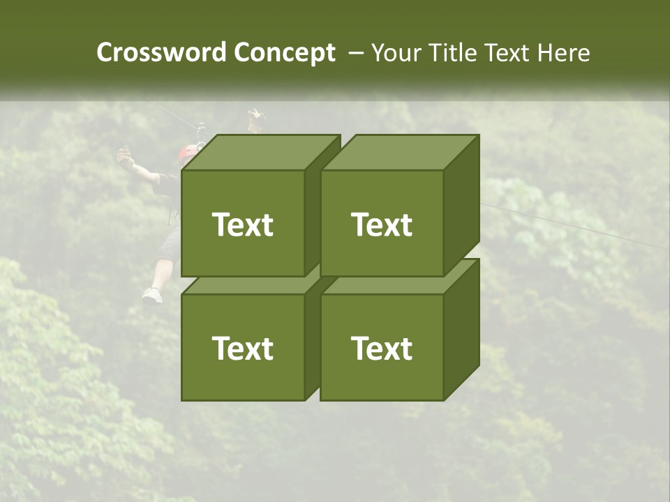 A Man Is Zipping Through The Air On A Rope PowerPoint Template