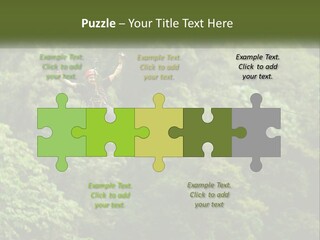 A Man Is Zipping Through The Air On A Rope PowerPoint Template