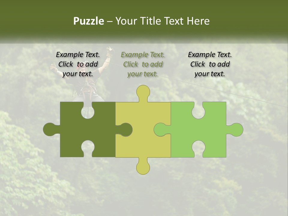 A Man Is Zipping Through The Air On A Rope PowerPoint Template