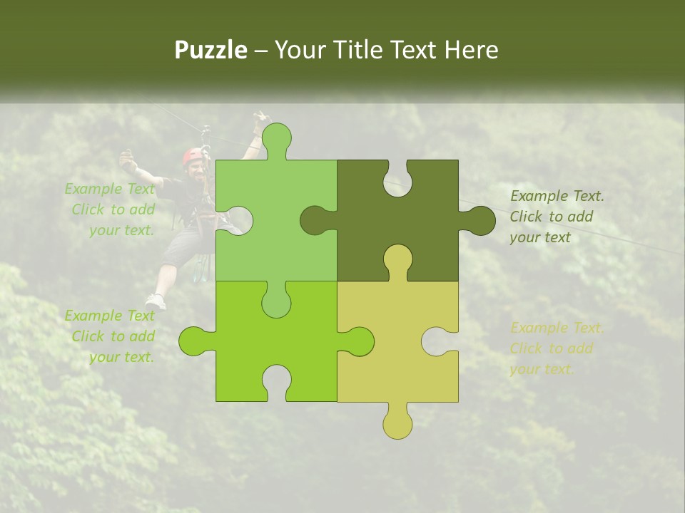 A Man Is Zipping Through The Air On A Rope PowerPoint Template