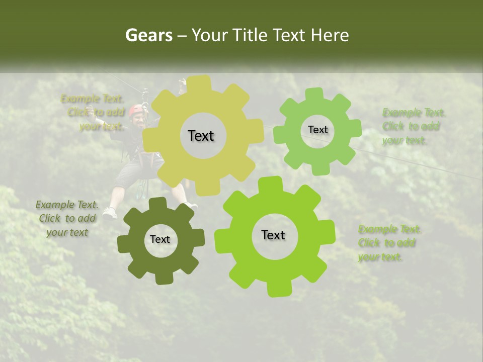 A Man Is Zipping Through The Air On A Rope PowerPoint Template