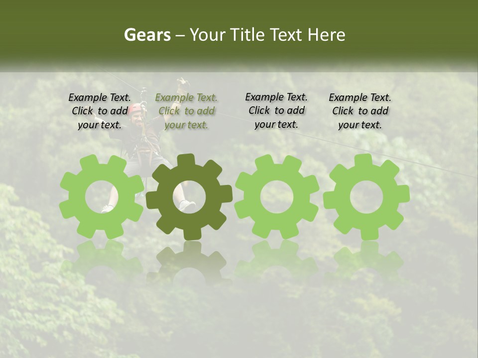 A Man Is Zipping Through The Air On A Rope PowerPoint Template