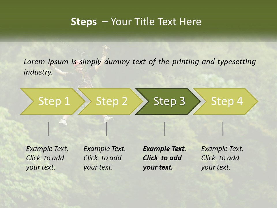 A Man Is Zipping Through The Air On A Rope PowerPoint Template