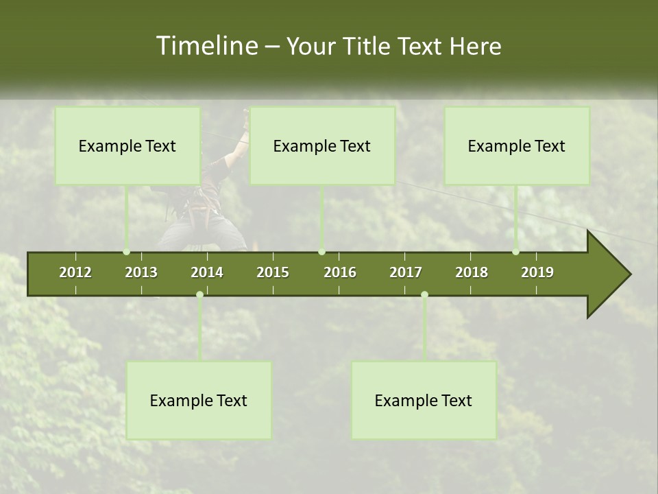 A Man Is Zipping Through The Air On A Rope PowerPoint Template