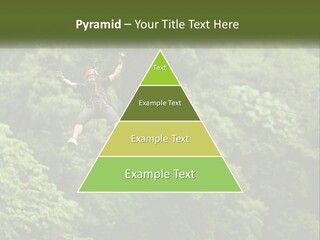 A Man Is Zipping Through The Air On A Rope PowerPoint Template