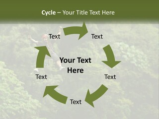 A Man Is Zipping Through The Air On A Rope PowerPoint Template