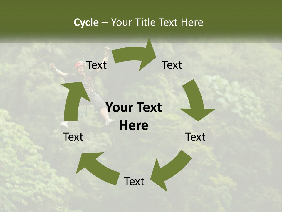 A Man Is Zipping Through The Air On A Rope PowerPoint Template