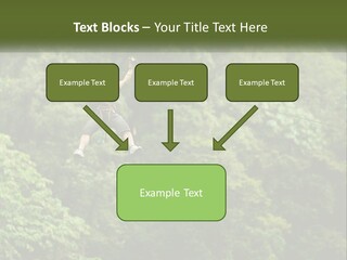 A Man Is Zipping Through The Air On A Rope PowerPoint Template