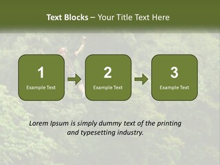 A Man Is Zipping Through The Air On A Rope PowerPoint Template