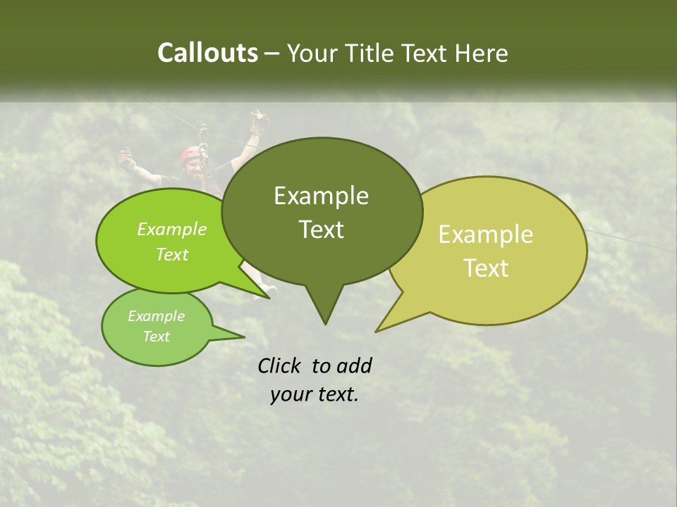 A Man Is Zipping Through The Air On A Rope PowerPoint Template