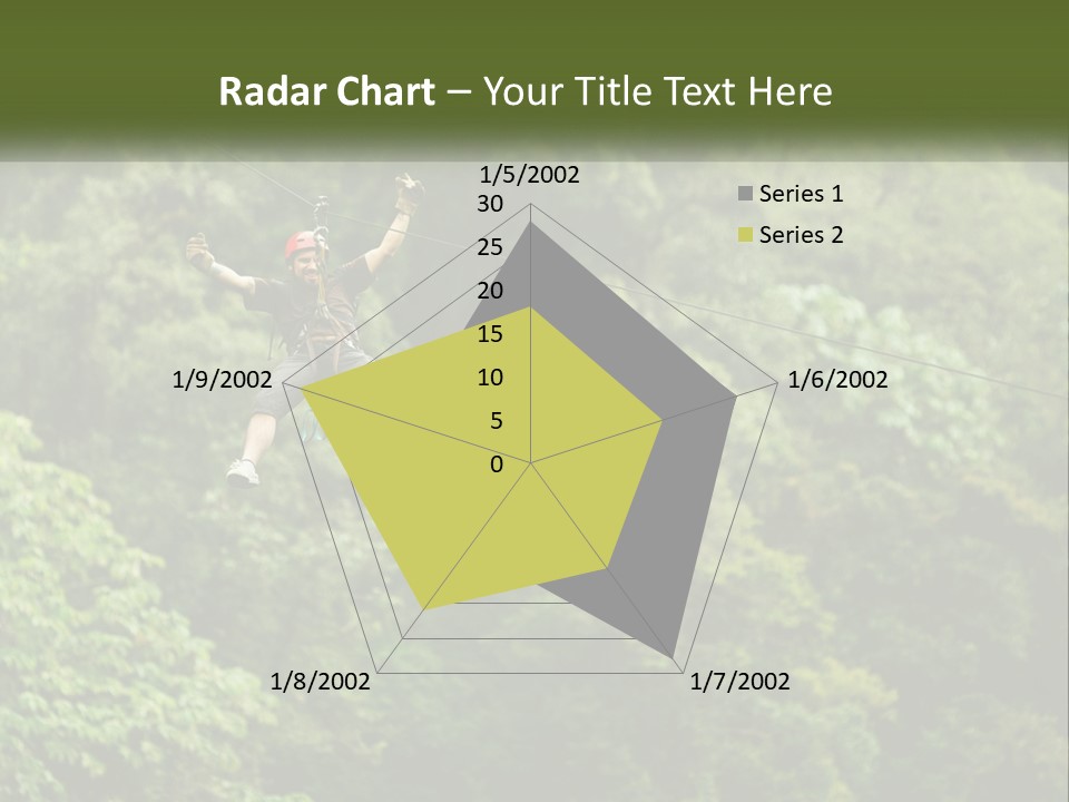 A Man Is Zipping Through The Air On A Rope PowerPoint Template