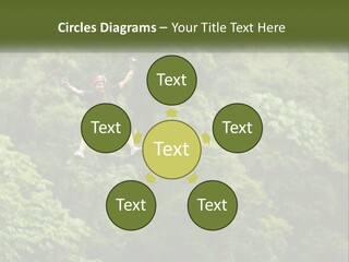 A Man Is Zipping Through The Air On A Rope PowerPoint Template