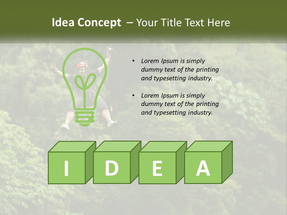 A Man Is Zipping Through The Air On A Rope PowerPoint Template