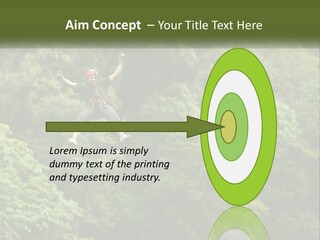 A Man Is Zipping Through The Air On A Rope PowerPoint Template