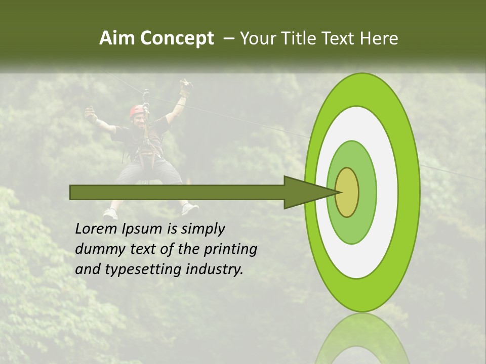 A Man Is Zipping Through The Air On A Rope PowerPoint Template