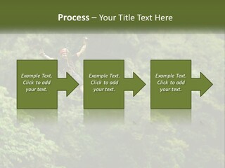 A Man Is Zipping Through The Air On A Rope PowerPoint Template