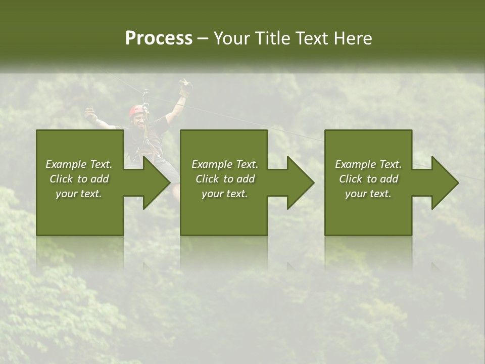 A Man Is Zipping Through The Air On A Rope PowerPoint Template
