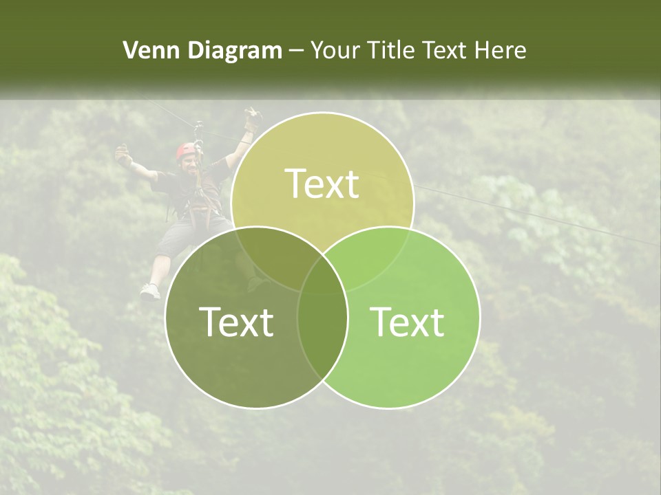 A Man Is Zipping Through The Air On A Rope PowerPoint Template