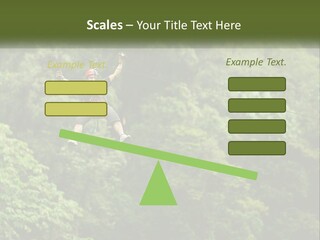 A Man Is Zipping Through The Air On A Rope PowerPoint Template