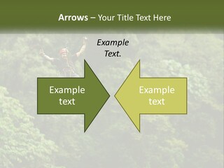 A Man Is Zipping Through The Air On A Rope PowerPoint Template