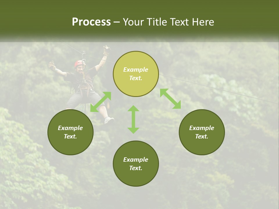 A Man Is Zipping Through The Air On A Rope PowerPoint Template