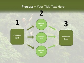 A Man Is Zipping Through The Air On A Rope PowerPoint Template