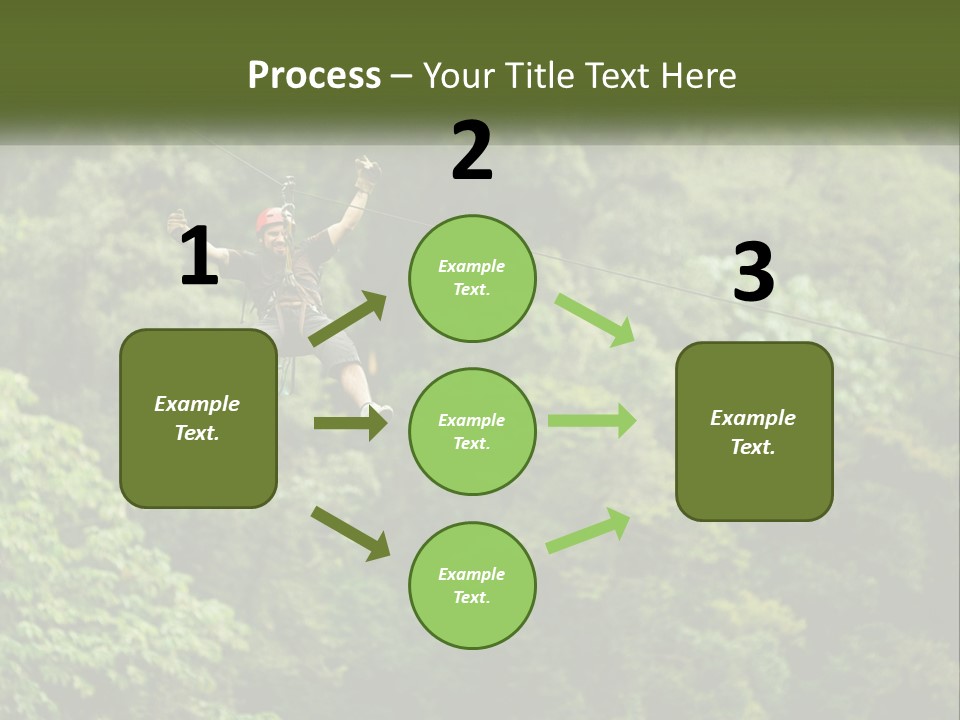 A Man Is Zipping Through The Air On A Rope PowerPoint Template