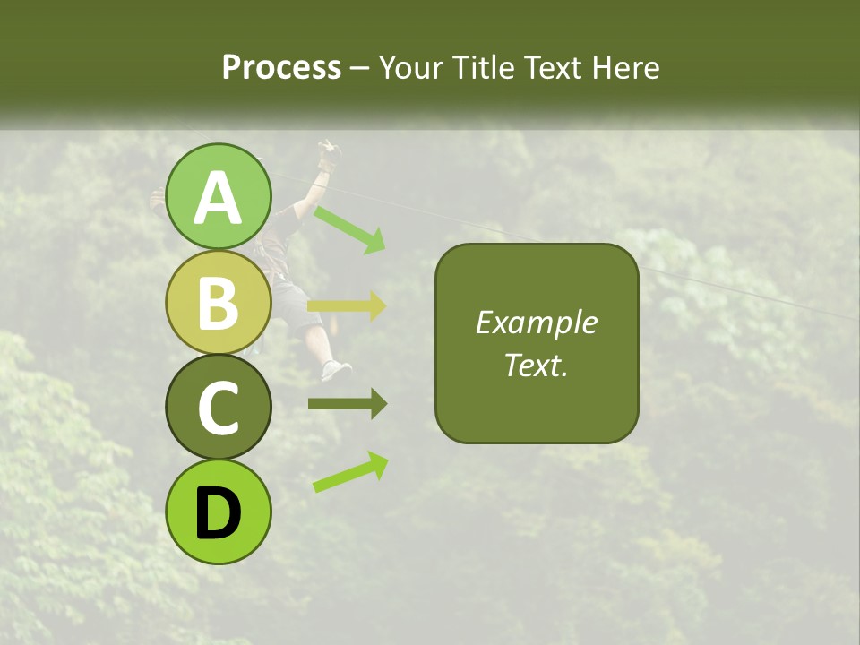 A Man Is Zipping Through The Air On A Rope PowerPoint Template