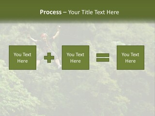 A Man Is Zipping Through The Air On A Rope PowerPoint Template