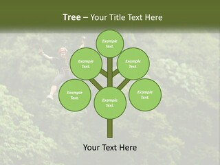 A Man Is Zipping Through The Air On A Rope PowerPoint Template