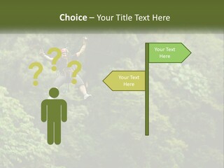 A Man Is Zipping Through The Air On A Rope PowerPoint Template