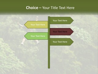 A Man Is Zipping Through The Air On A Rope PowerPoint Template