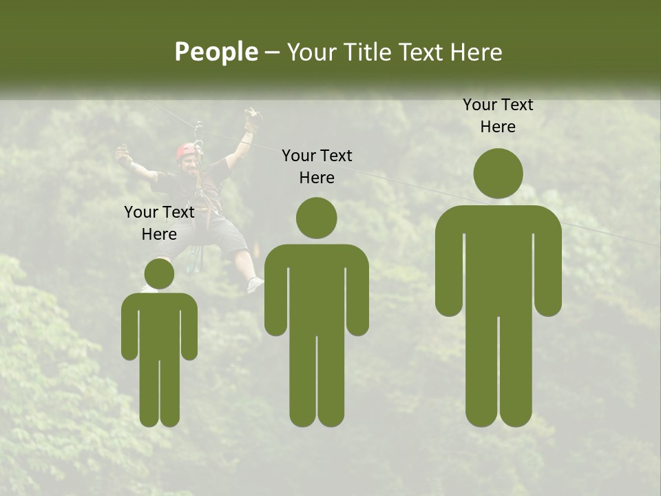 A Man Is Zipping Through The Air On A Rope PowerPoint Template