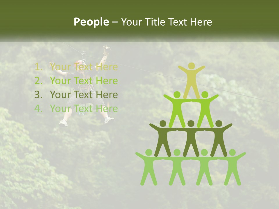 A Man Is Zipping Through The Air On A Rope PowerPoint Template