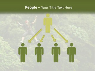 A Man Is Zipping Through The Air On A Rope PowerPoint Template