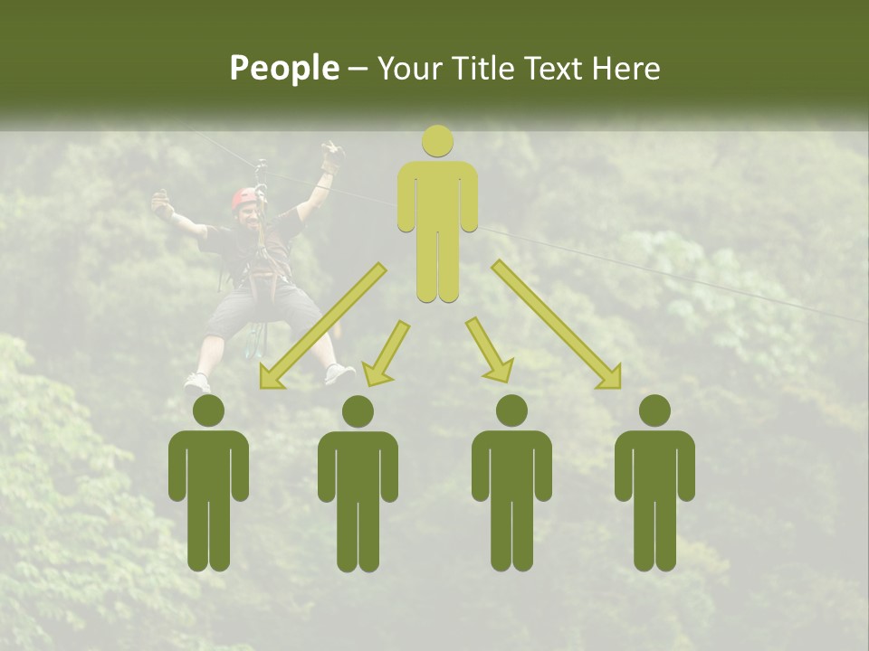 A Man Is Zipping Through The Air On A Rope PowerPoint Template