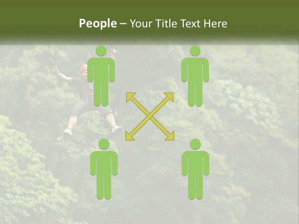 A Man Is Zipping Through The Air On A Rope PowerPoint Template