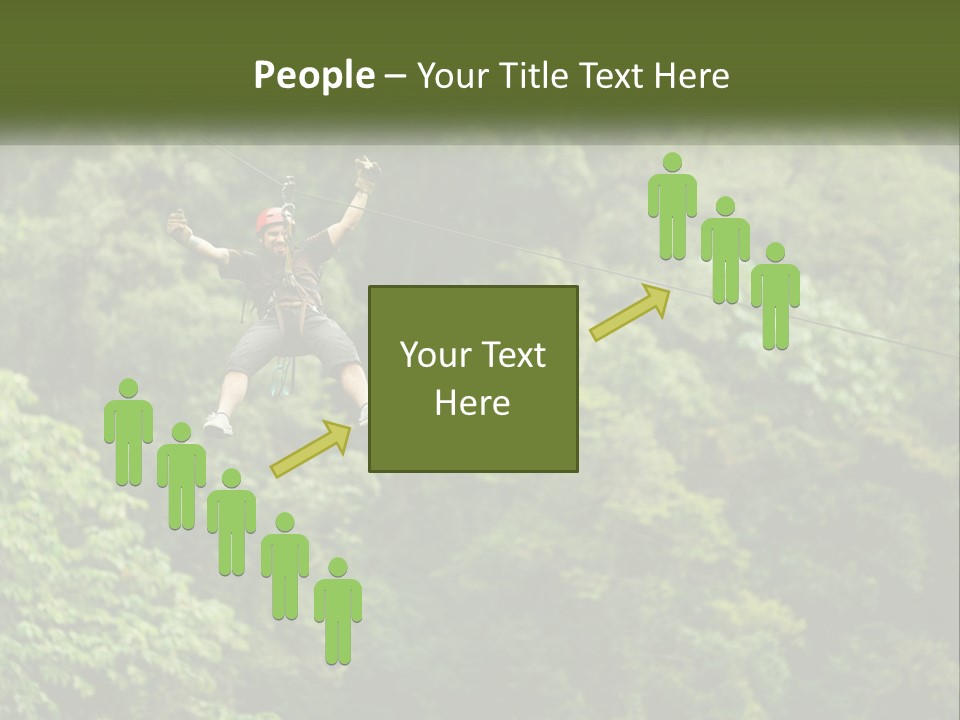 A Man Is Zipping Through The Air On A Rope PowerPoint Template
